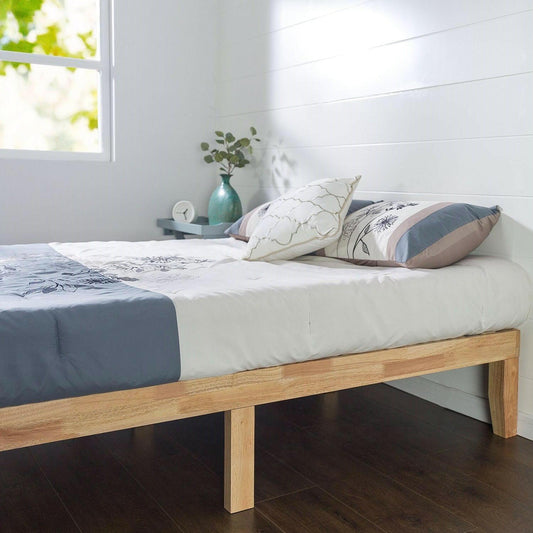 Twin Solid Wood Platform Bed Frame in Natural Finish - FurniFindUSA