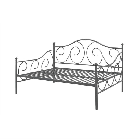 Full size Metal Daybed Frame Contemporary Design Day Bed in Bronze Finish - FurniFindUSA