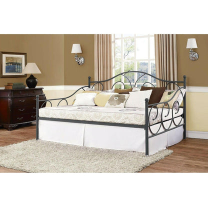 Full size Metal Daybed Frame Contemporary Design Day Bed in Bronze Finish - FurniFindUSA