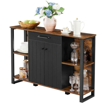 Farmhouse Rustic Wood Buffet Dining Sideboard Storage Cabinet - FurniFindUSA