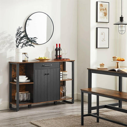 Farmhouse Rustic Wood Buffet Dining Sideboard Storage Cabinet - FurniFindUSA