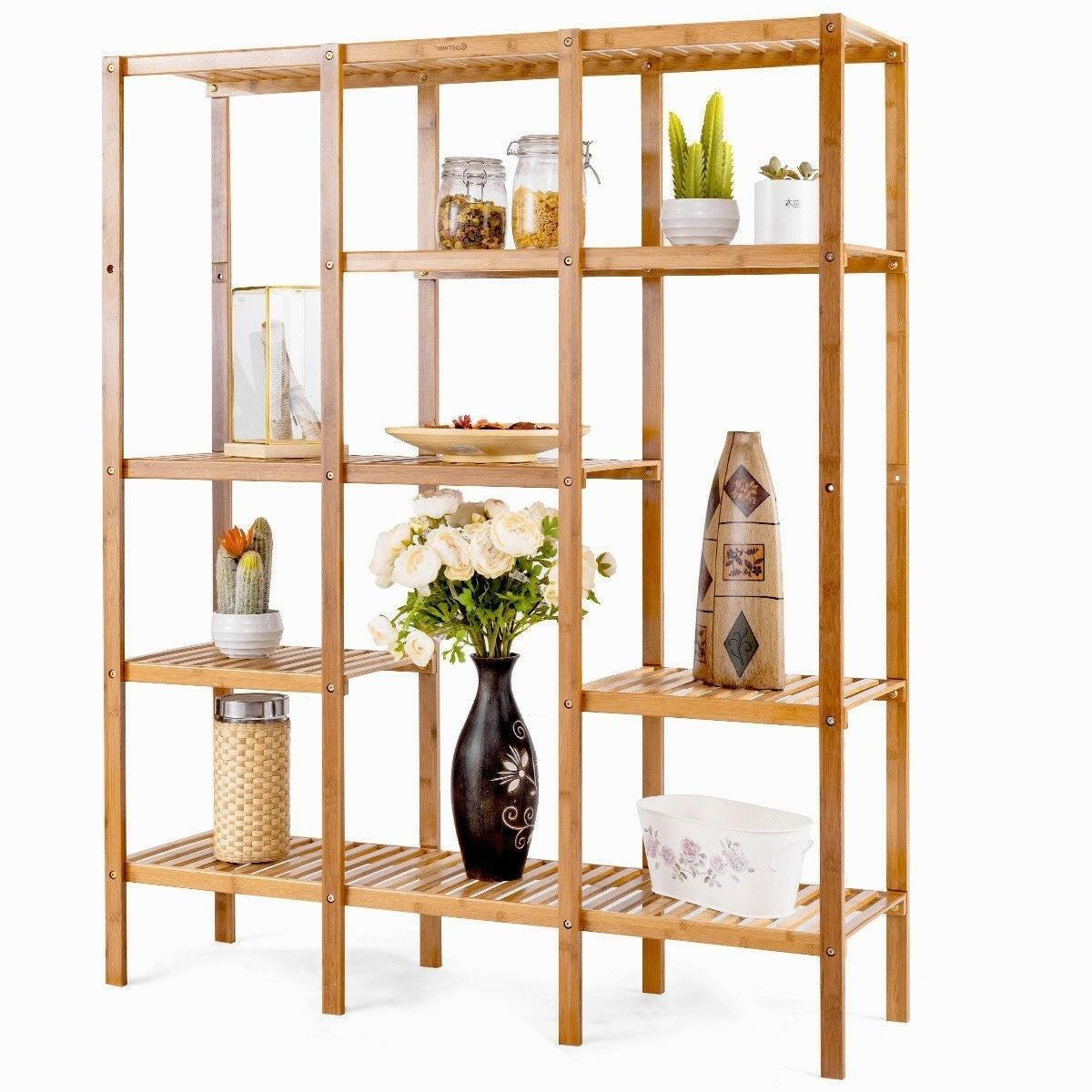 Eco-Friendly Bamboo 4-Shelf Bookcase Storage Rack - FurniFindUSA