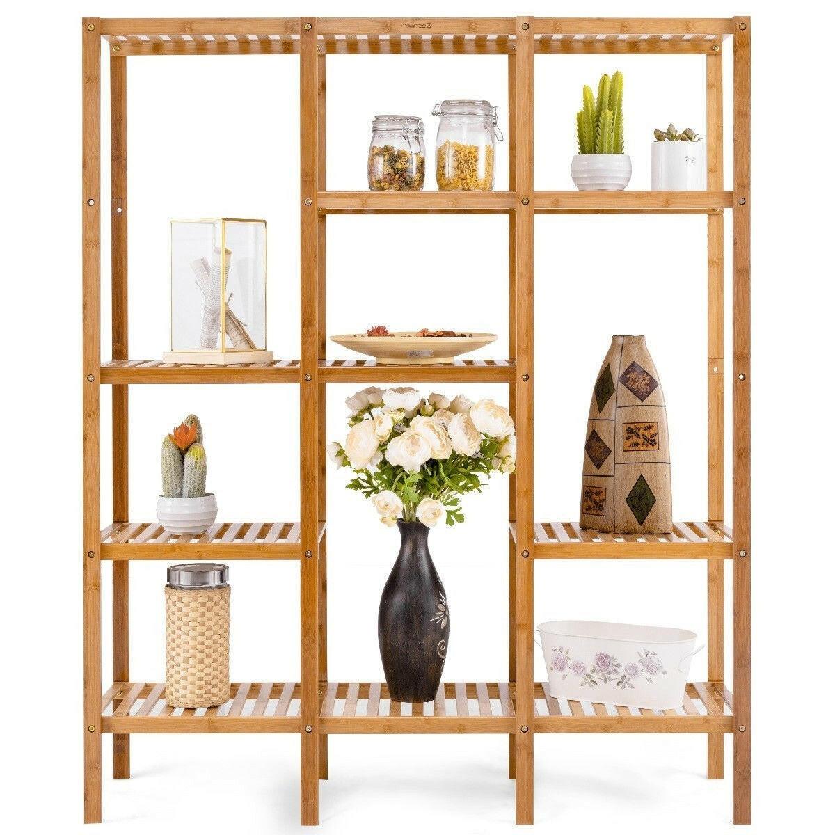 Eco-Friendly Bamboo 4-Shelf Bookcase Storage Rack - FurniFindUSA