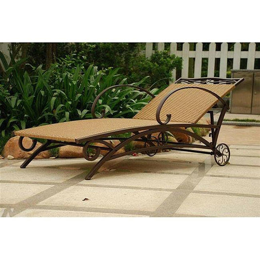 Resin Wicker / Steel Multi-Position Chaise Lounge Chair Recliner - FurniFindUSA