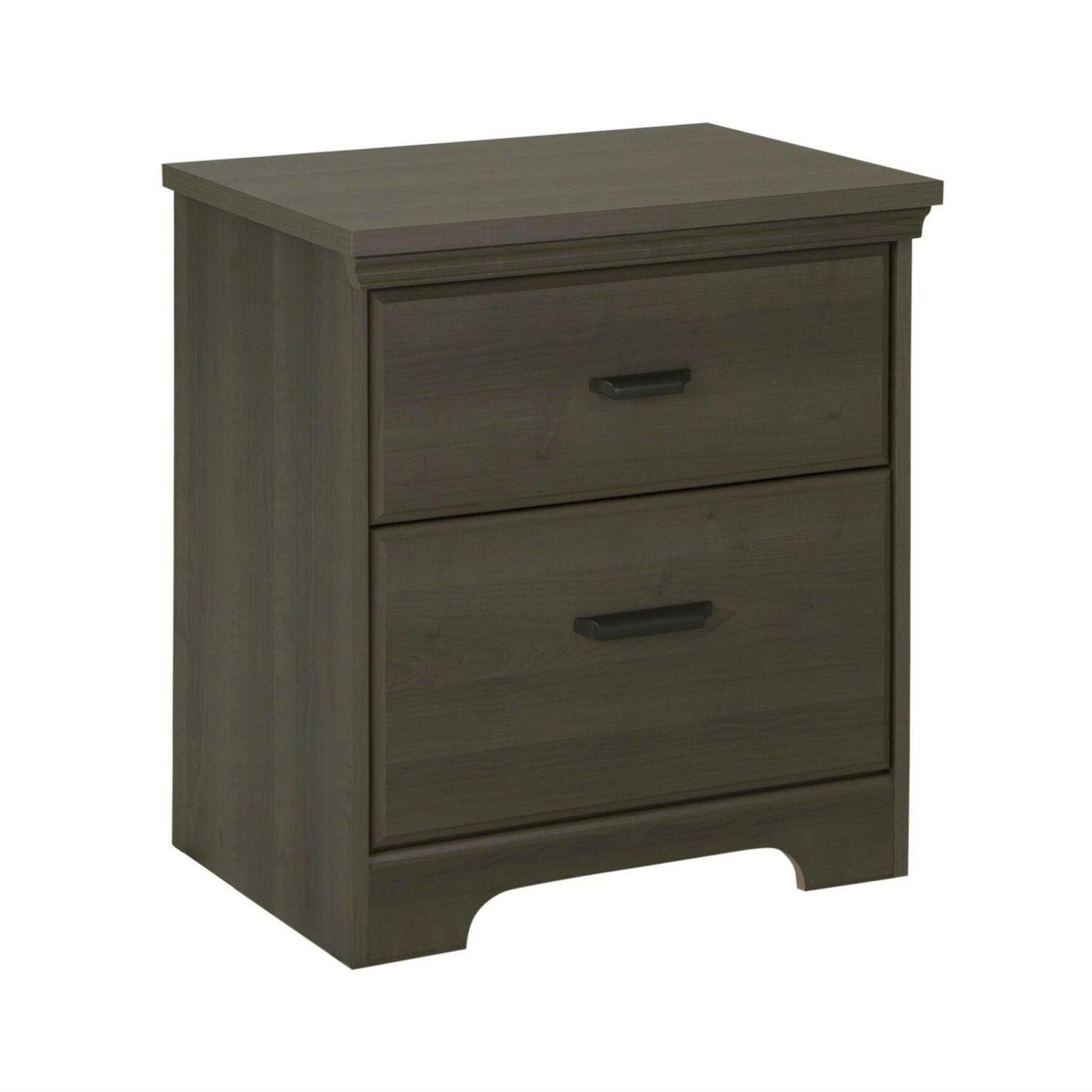 2-Drawer Bedroom Nightstand in Gray Maple Wood Finish - FurniFindUSA