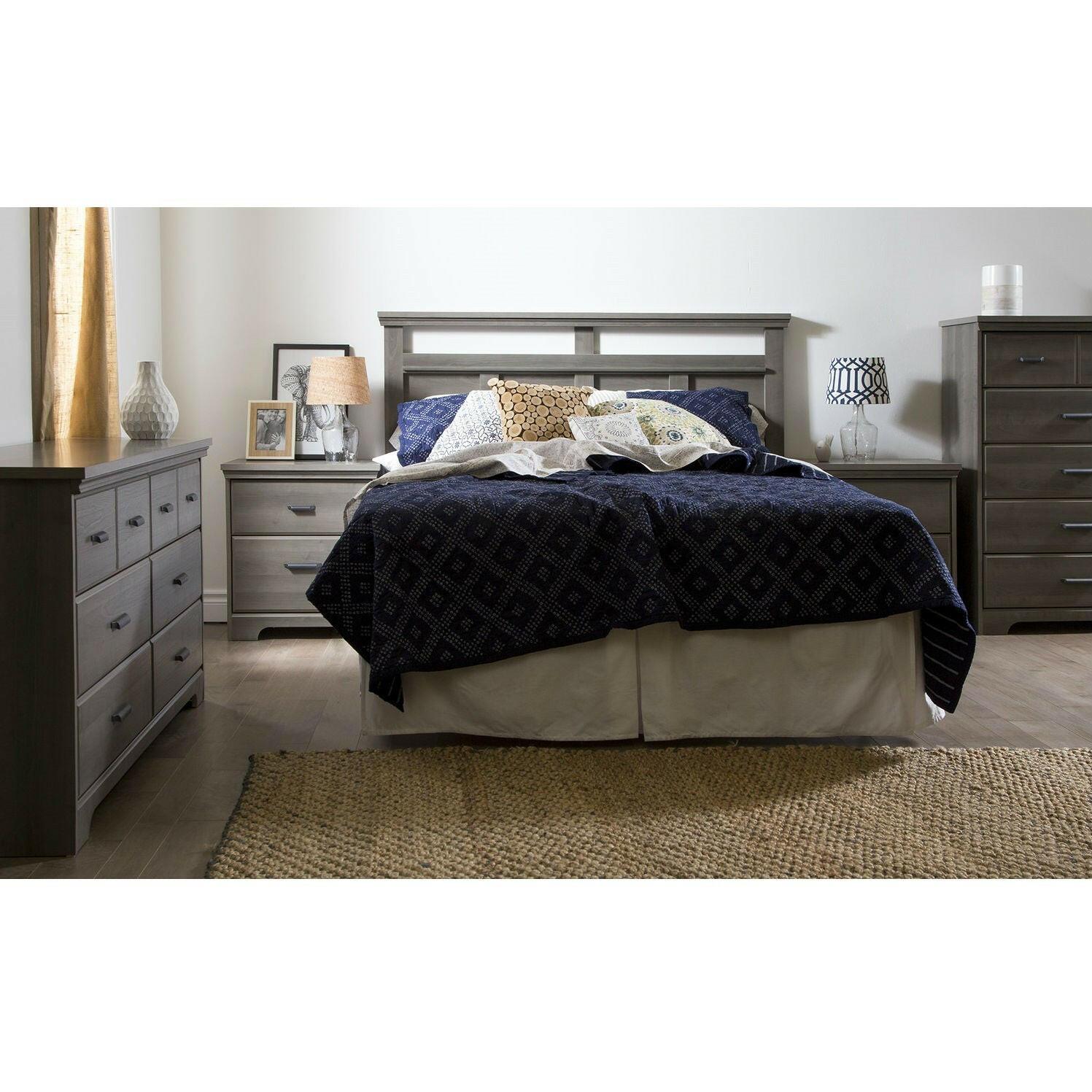 2-Drawer Bedroom Nightstand in Gray Maple Wood Finish - FurniFindUSA