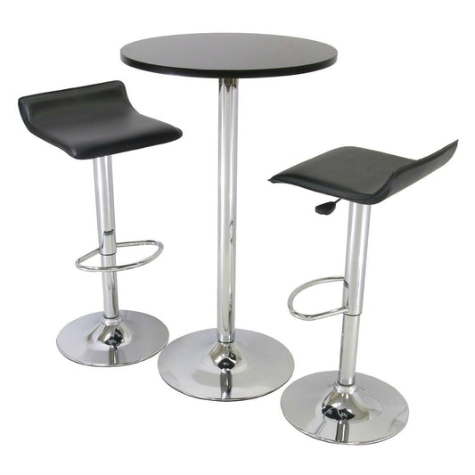 3 Piece Modern Dining Set with Bistro Table and Two Stools - FurniFindUSA