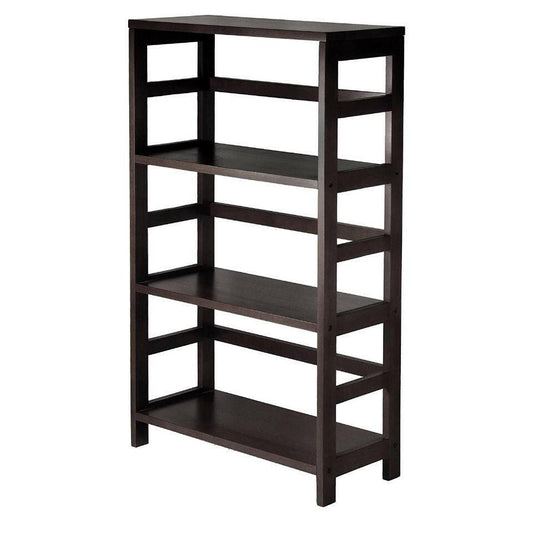 3-Shelf Wooden Shelving Unit Bookcase in Espresso Finish - FurniFindUSA