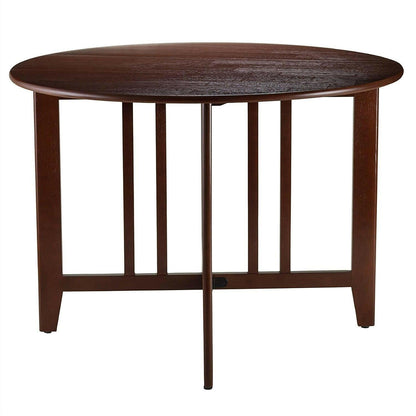 Mission Style Round 42-inch Double Drop Leaf Dining Table - FurniFindUSA
