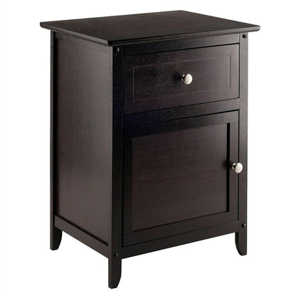 Espresso Wood End Table Nightstand Accent Table - FurniFindUSA