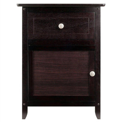 Espresso Wood End Table Nightstand Accent Table - FurniFindUSA