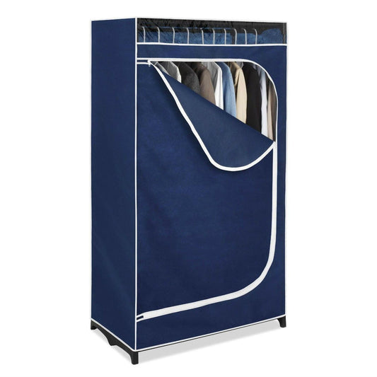 Portable Clothes Closet Wardrobe in Blue Breathable Fabric - FurniFindUSA