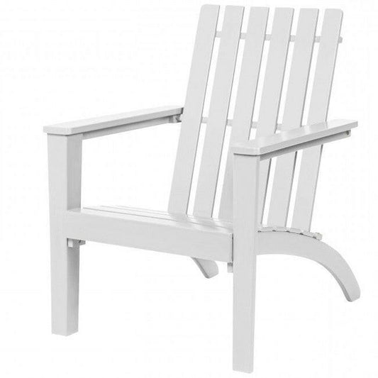 Indoor/Outdoor Acacia Wood Adirondack Lounge Armchair - White - FurniFindUSA