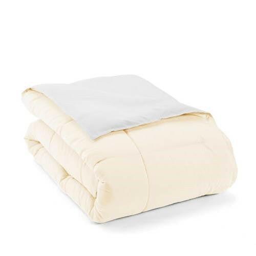 King/Cal King 3-Piece Microfiber Reversible Comforter Set in White and Cream - FurniFindUSA