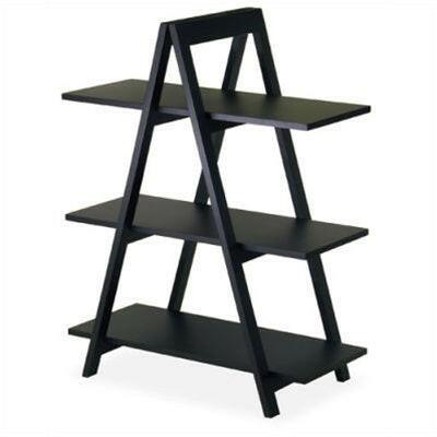 Modern 3-Tier A-Frame Display Shelf Bookcase in Black - FurniFindUSA