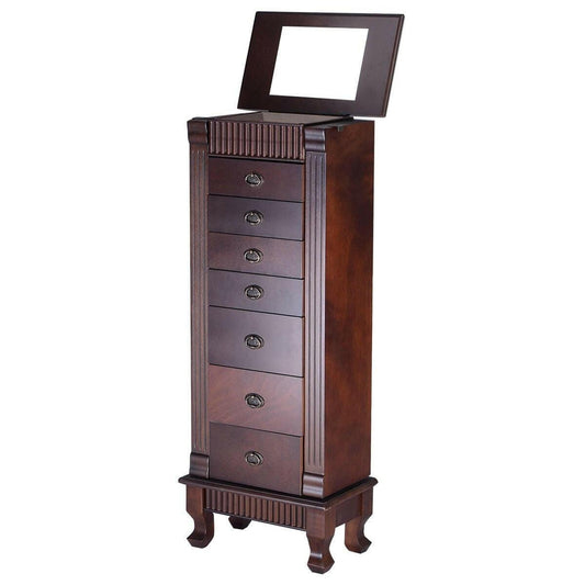 Classic 7-Drawer Jewelry Armoire Wood Storage Chest Cabinet - FurniFindUSA