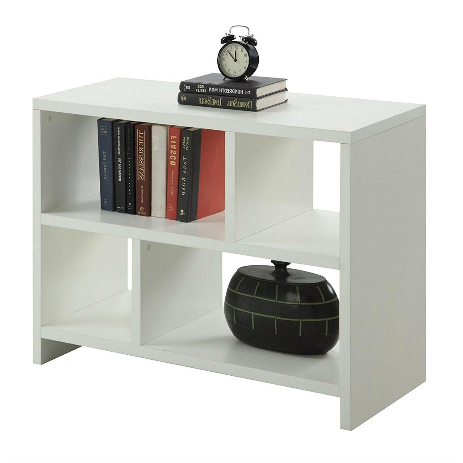 White 2-Shelf Modern Bookcase Console Table - FurniFindUSA