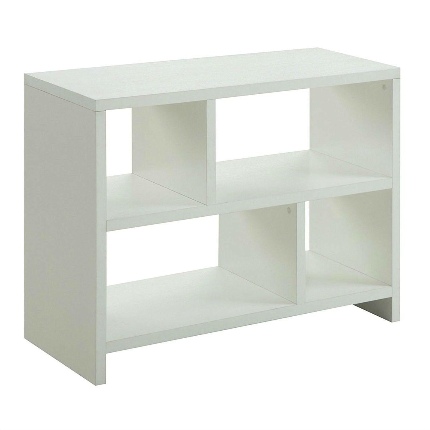 White 2-Shelf Modern Bookcase Console Table - FurniFindUSA