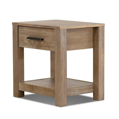 Farmhouse Traditional Rustic Pine Wood 1-Drawer Nightstand Bedside Table - FurniFindUSA