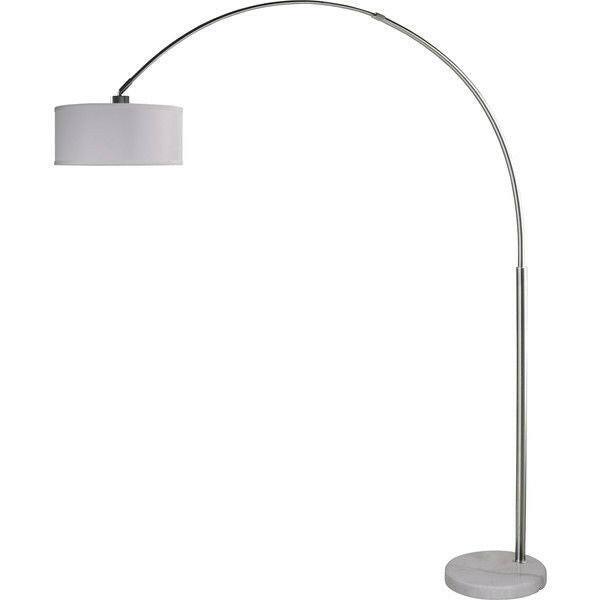 Modern 81-inch Arch Floor Lamp with White Drum Shade and Marble Base - FurniFindUSA