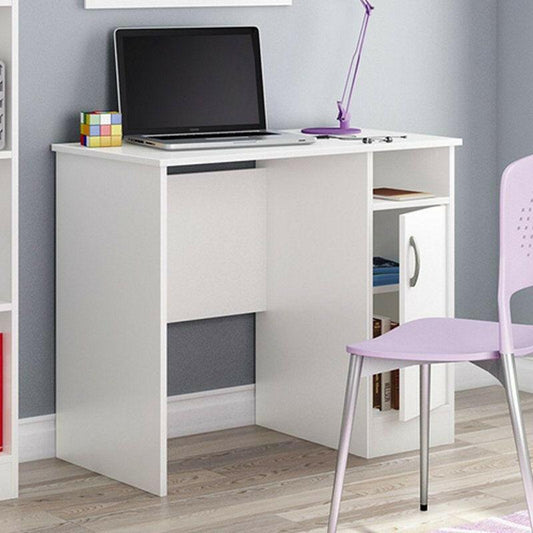 White Computer Desk - Great for Small Home Office Space - FurniFindUSA