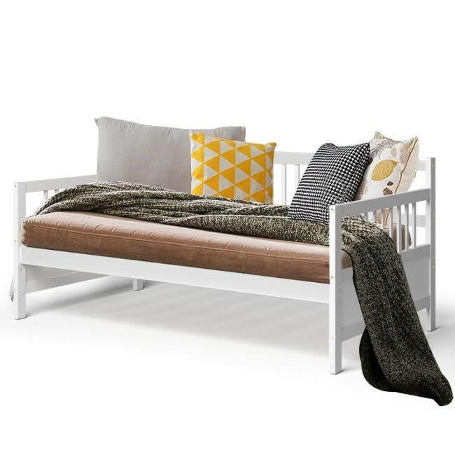 Twin size 2-in-1 Wood Daybed Frame Sofa Bed in White Finish - FurniFindUSA