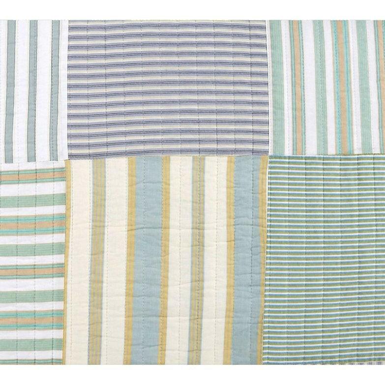 Twin Size Soft Reversible Patches 100% Cotton Quilt Set - FurniFindUSA