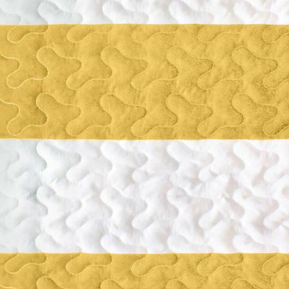 Twin 2 Piece Nautical Striped Anchors Reversible Microfiber Quilt Set Yellow - FurniFindUSA