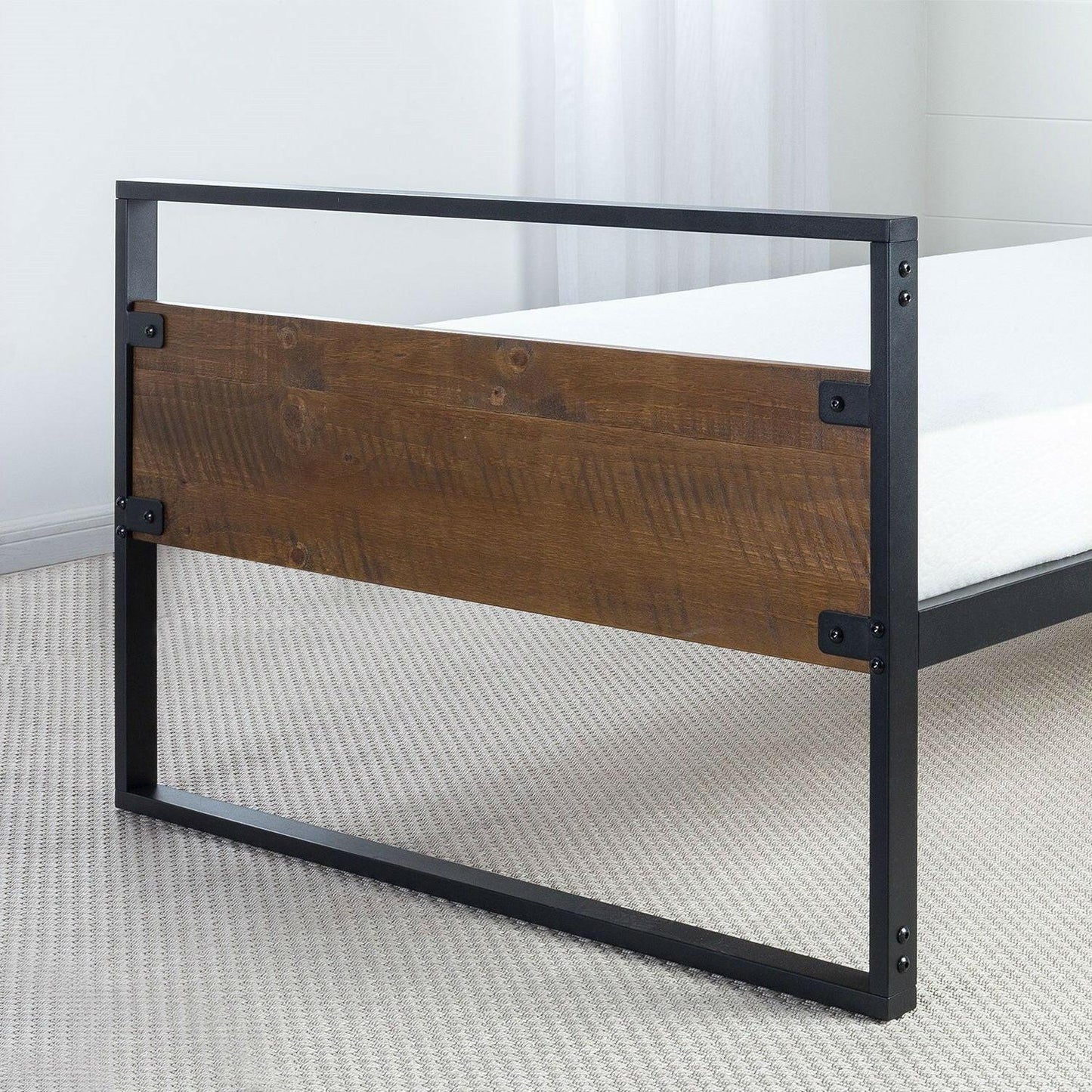 Twin Modern Wood Metal Daybed Frame with Steel Slats - FurniFindUSA